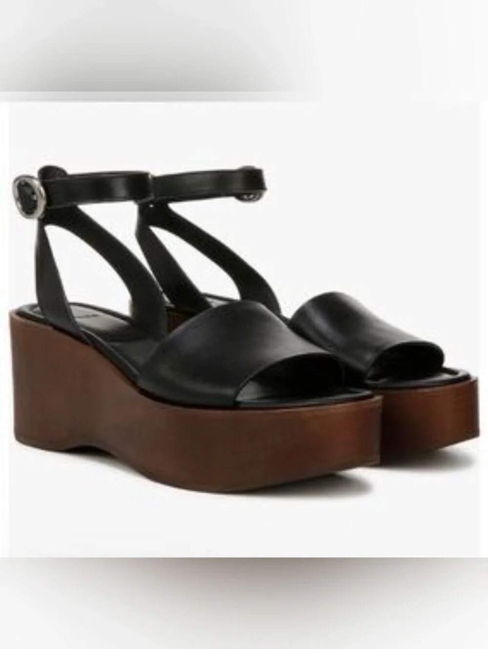 Vince Phillipa Leather Platform Sandal in Black/Brown